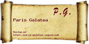 Paris Galatea névjegykártya